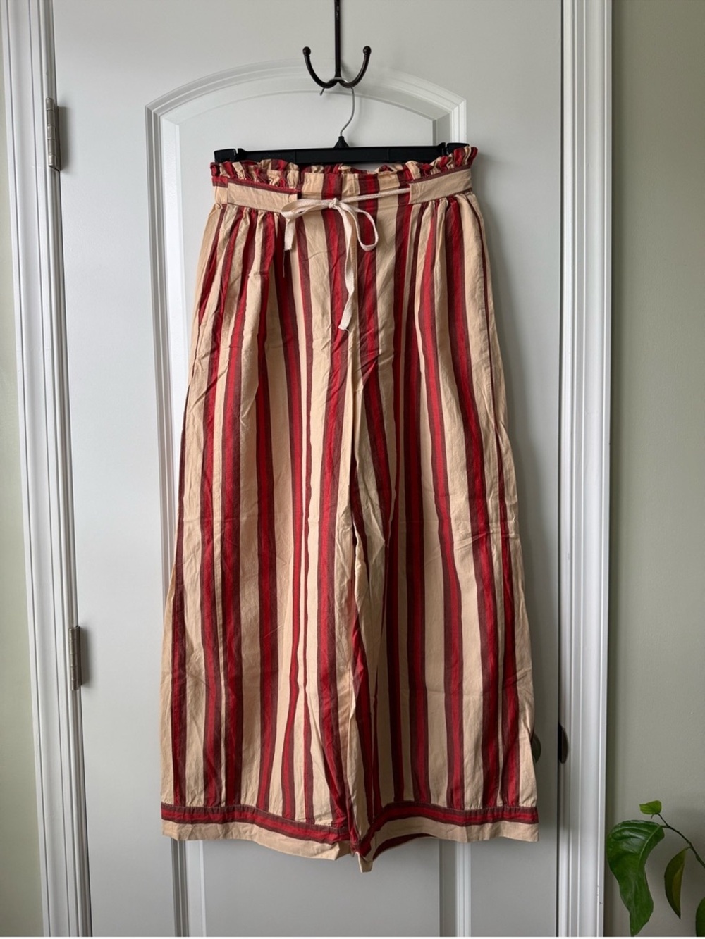 Free-est Solara Pants Red Brown Combo Striped Pull On Wide Leg XS - Picture 4 of 6